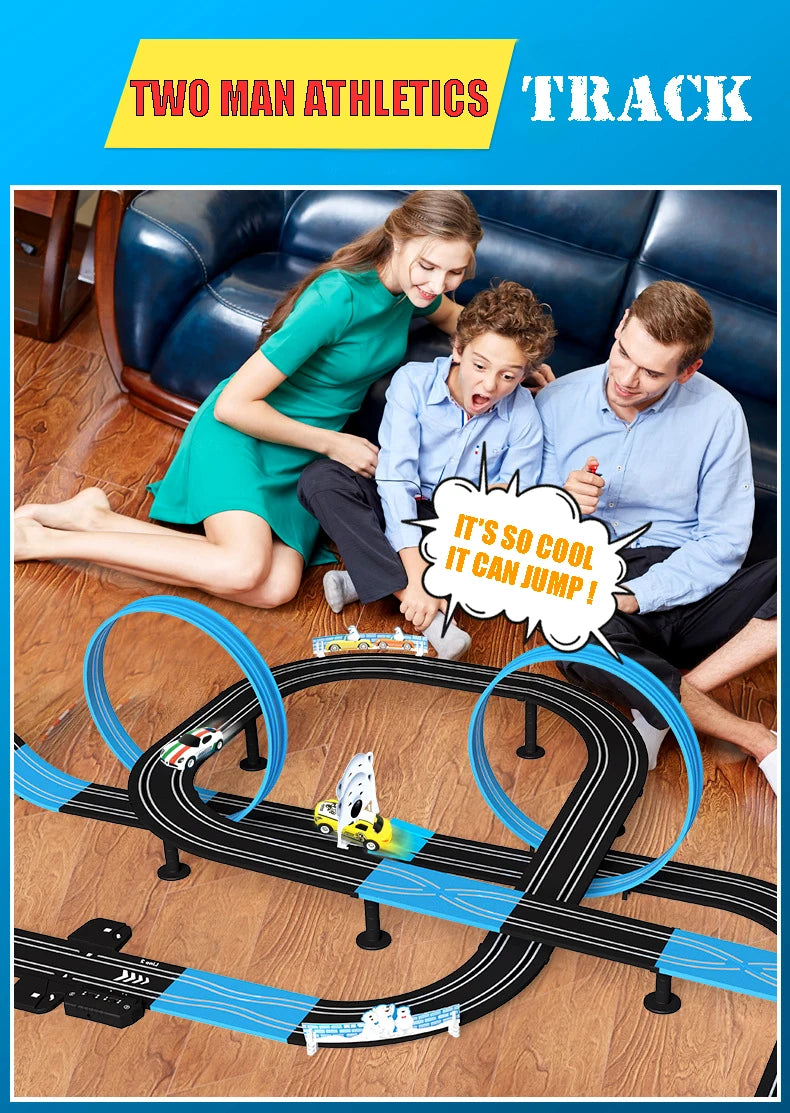 Railway Track Toy Set Racing Track Electric Double Remote Control Car Interactive Autorama Circuit Voiture Toy For Boy Children