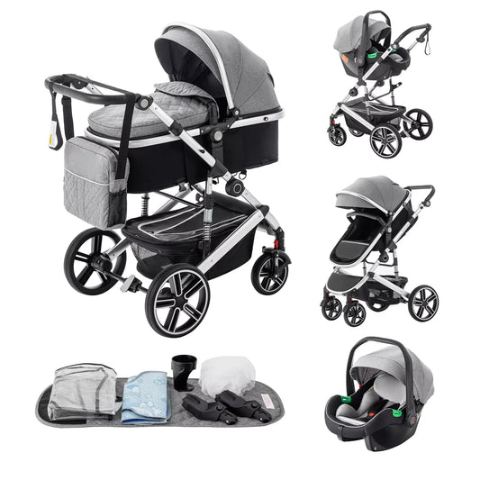 3-in-1-Kinderwagen Zusammenklappbar Leicht Für Reisen Kompakt