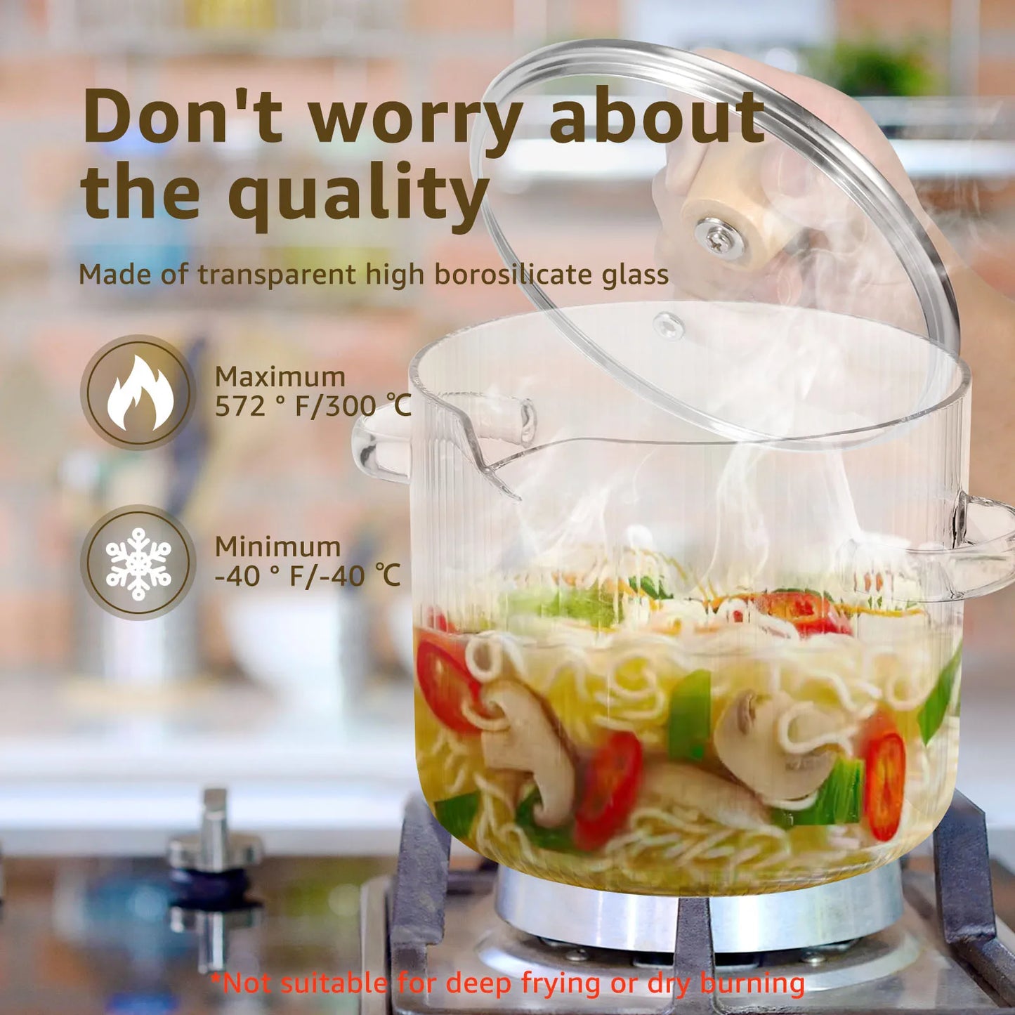 GlassChef 200054504 Glas-Topf Transparent - 1,6/2,3L Herd