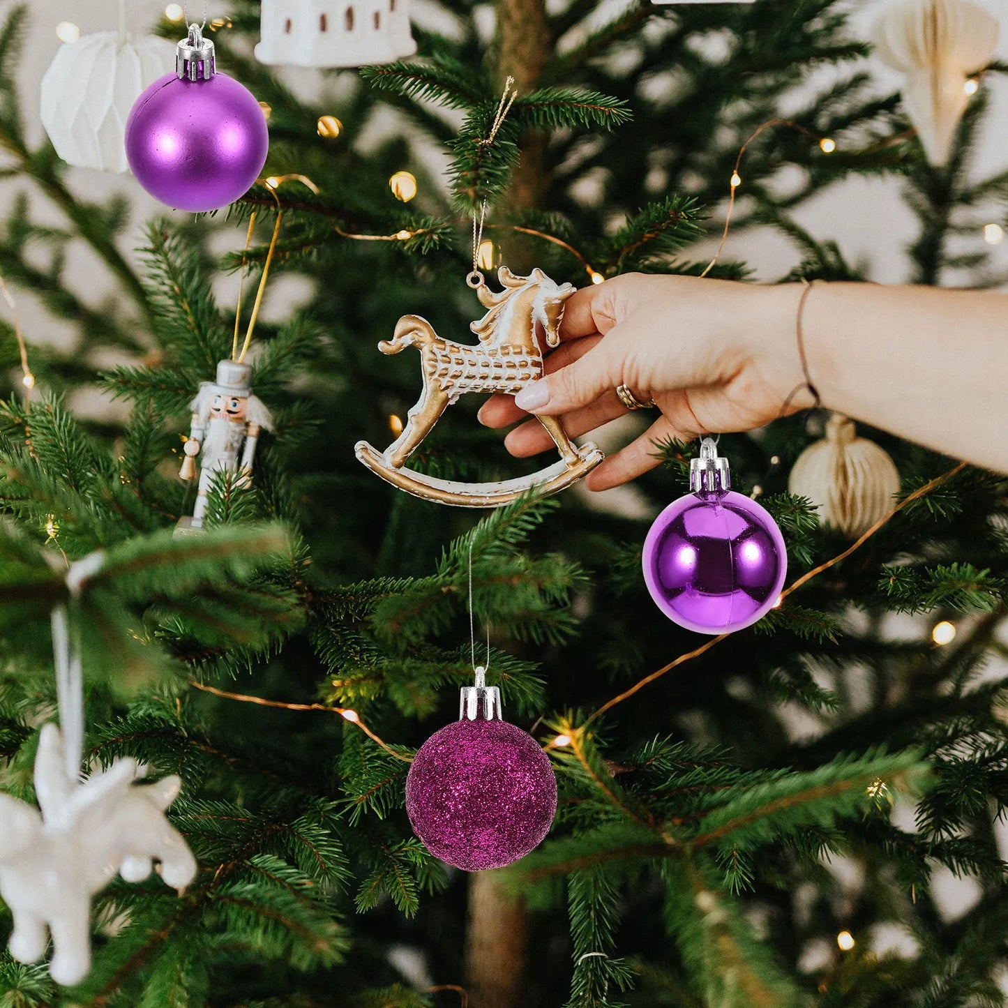 Choice Weihnachtskugeln Glänzend Kunststoff - 1000 Stück, Lila