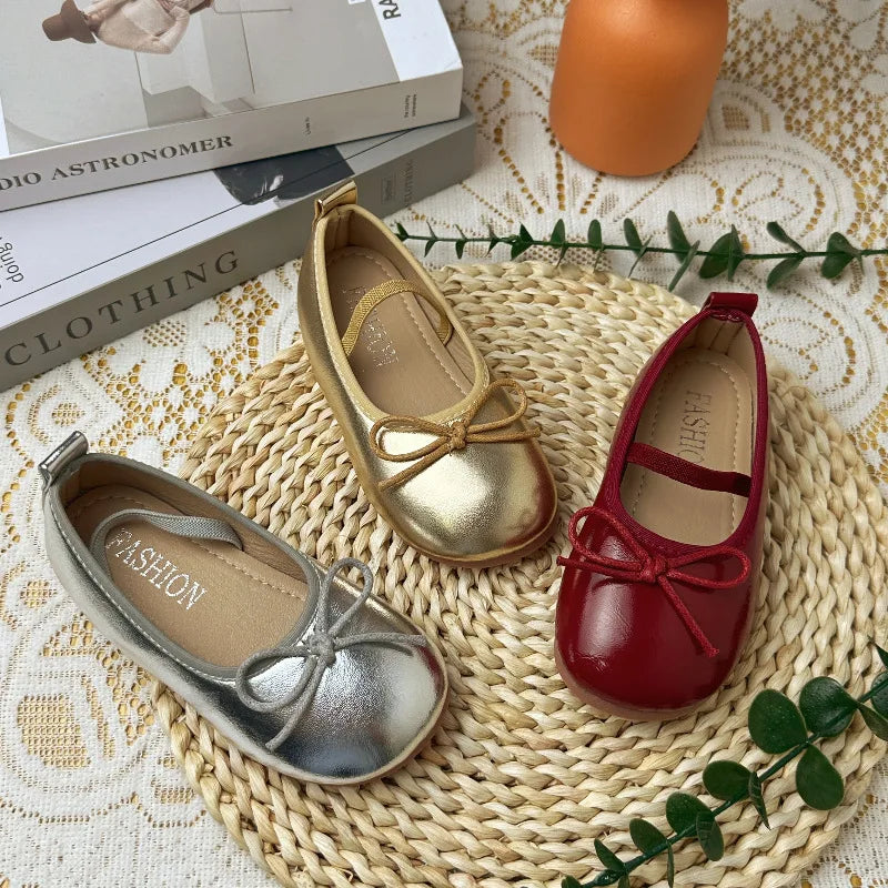 Mädchen-Schuhe 2025: Korean-Style Leather-Princess - Bow Fashion Collection