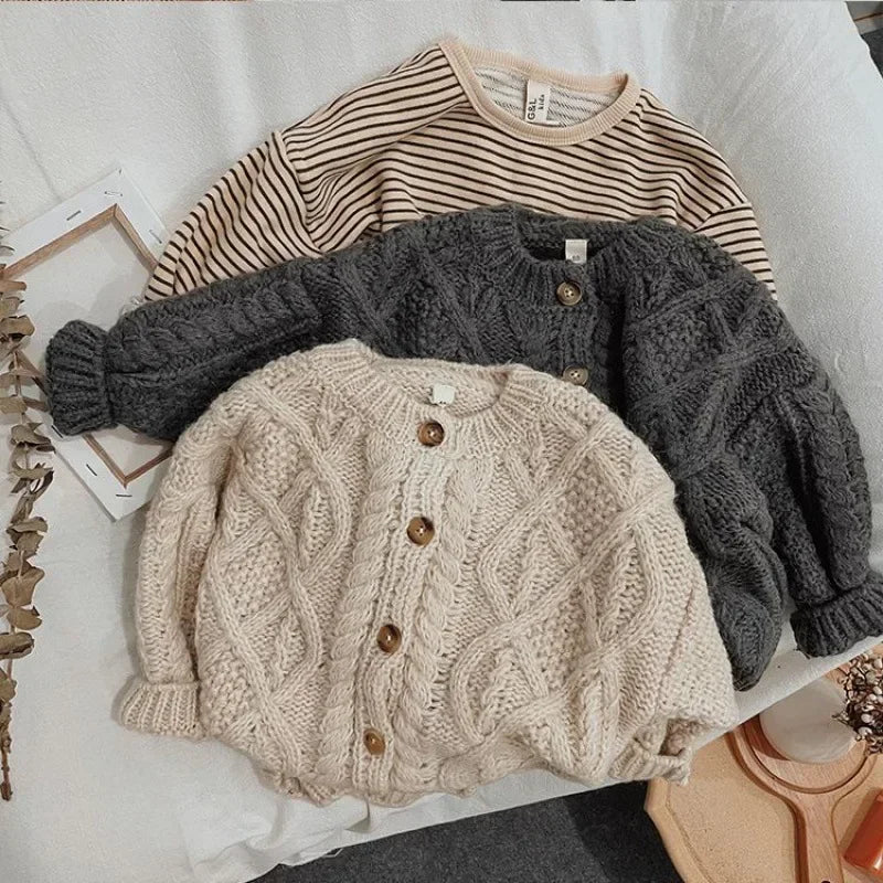 Koreanische Strickjacke Grobe Wolle - Gr.3-6, Cashmere