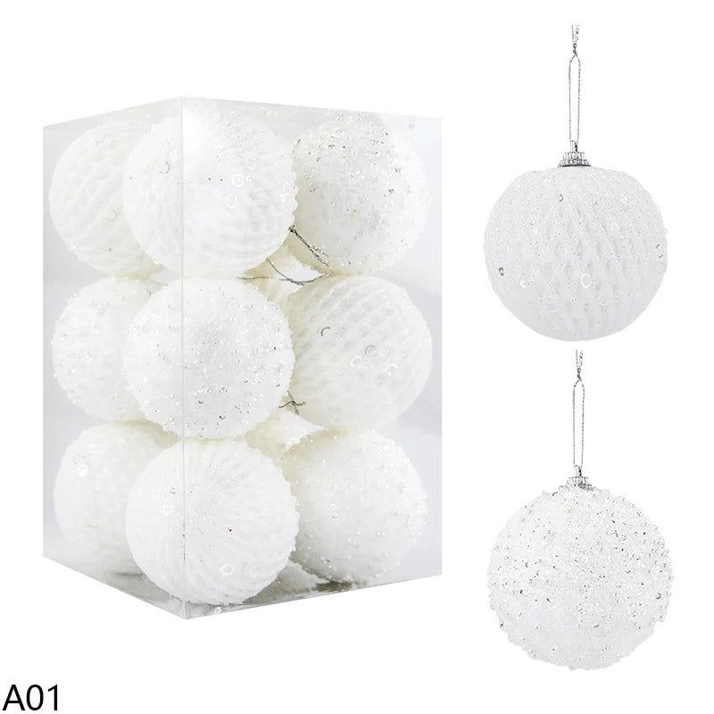 Jinghaohappy Christbaumkugeln - 12 Stück Kunststoff 6 Zentimeter