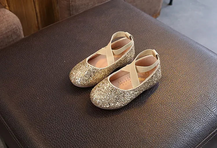 Mädchen Prinzessin Schuhe 2025 - Frühling Herbst Baby Weiche Sohle Tanz Ballet Flats - Rosa Bling Süße Schuhe 7-13J Größe 26-35