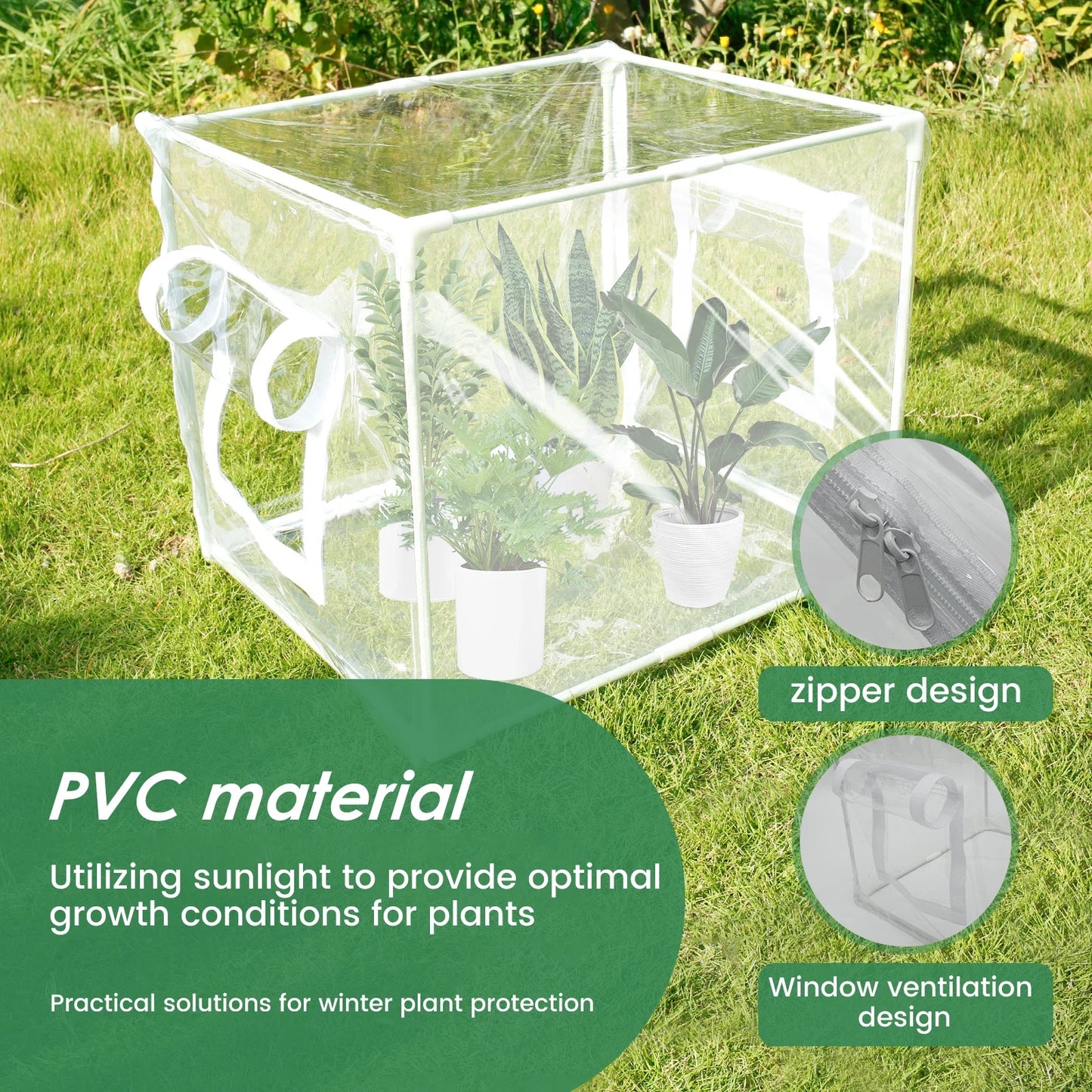Mini Greenhouse Plant Greenhouse Tent with Transparent PVC Cover Portable Small Greenhouse Multipurpose Plant Tent for garden