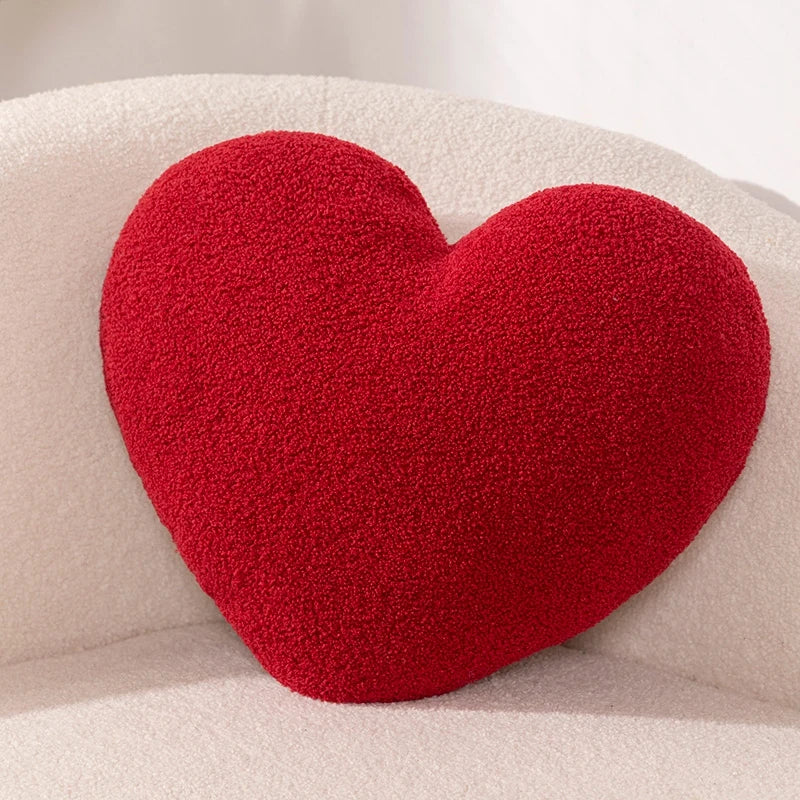 Red Love Heart Shape Throw Pillow Cushion Stuffed Plush Doll Kids Toy Lover Gift Sofa Car Home Decor Wedding Party Decoration