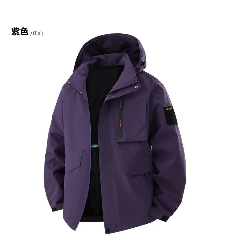 OutdoorPro Jacke wasserdicht - 8XL Kapuze PES winddicht