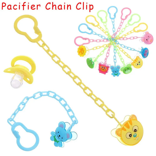 Cartoon Animal Baby Pacifier Clips Baby Pacifier Clip Chain Newborn Dummy Pacifier Chain Clip Holder Baby Pacifier Chain