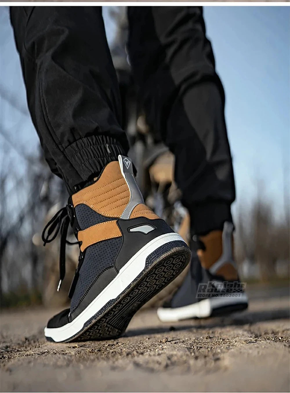 Ghete de motocicletă respirabile ZhejiangCN pentru bărbați - Mărimea EU 42, partea superioară din piele, impermeabile