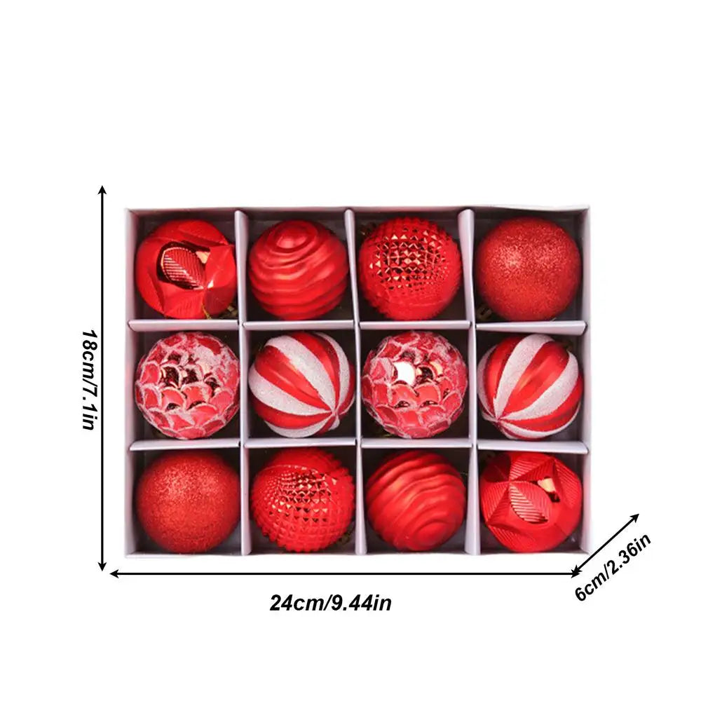 Choice Weihnachtskugeln Glitzer - 12er Set Durchmesser 6 cm Kunststoff