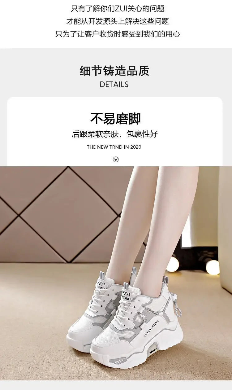 Sneakers Women Sports Shoes Platform Mesh Breathable Vulcanized Shoe Wedge Casual Comfort Woman Summer Zapatos Mujer2024