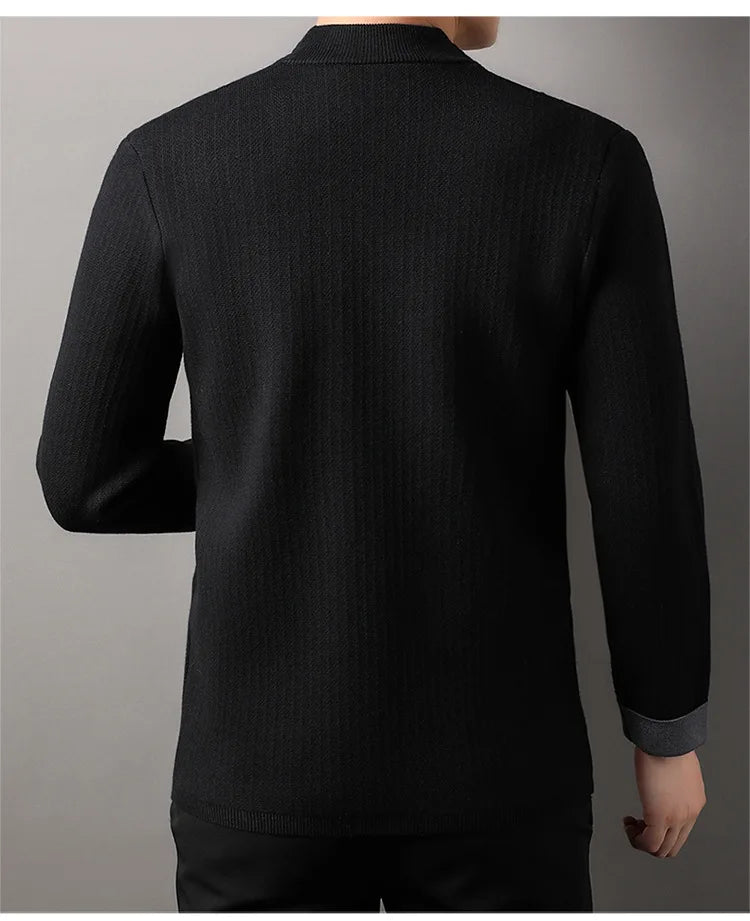 CN Cardigan Einfarbig - V-Ausschnitt, Polyester, Einreihiger Verschluss