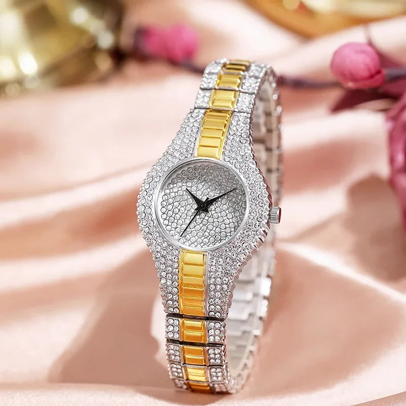Neu Luxus Marke Strass Diamanten 2025 - Frauen Uhren Quarz Armband Dress Bangle Uhr - Damen Armbanduhren Uhr Reloj Mujer