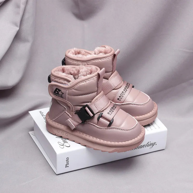 Kinder Winter 2022 neue Schneeschuhe plus samt verdickende Jungen und Mädchen Baumwoll schuhe wasserdicht rutsch fest