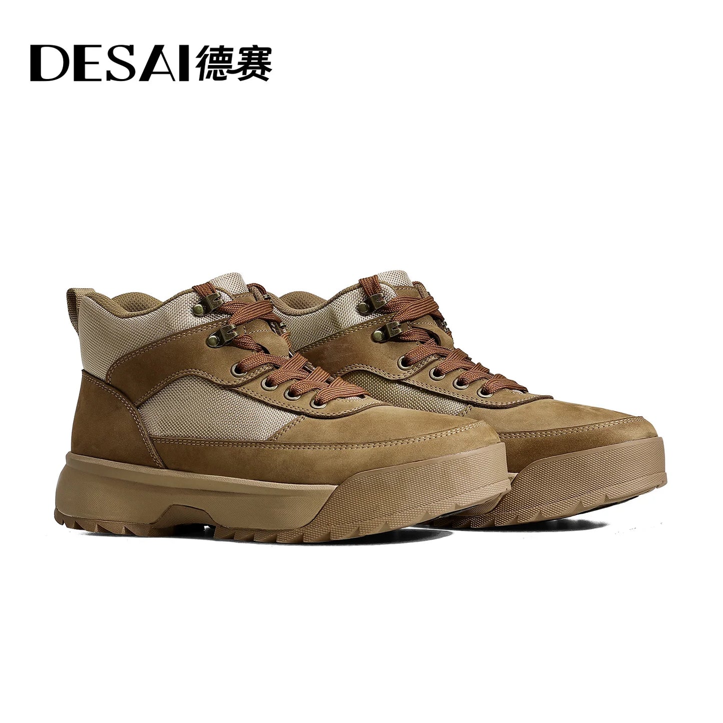 Ghete DESAI galbene cu talpă înaltă - Pantofi de lucru călduroase pentru exterior - Mărimea 39-44, Căptușeală călduroasă performantă, Înalți până la gleznă