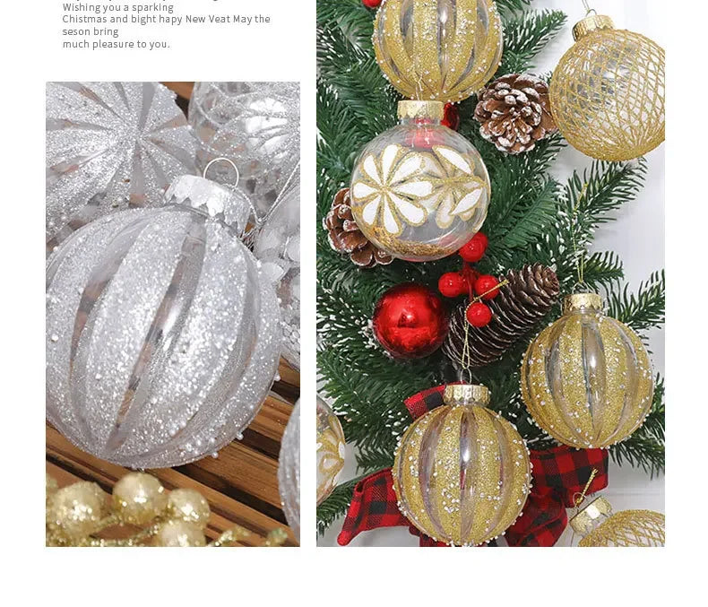 Choice Weihnachtskugel Set 8 cm Durchmesser - 9 Stück Kunststoff