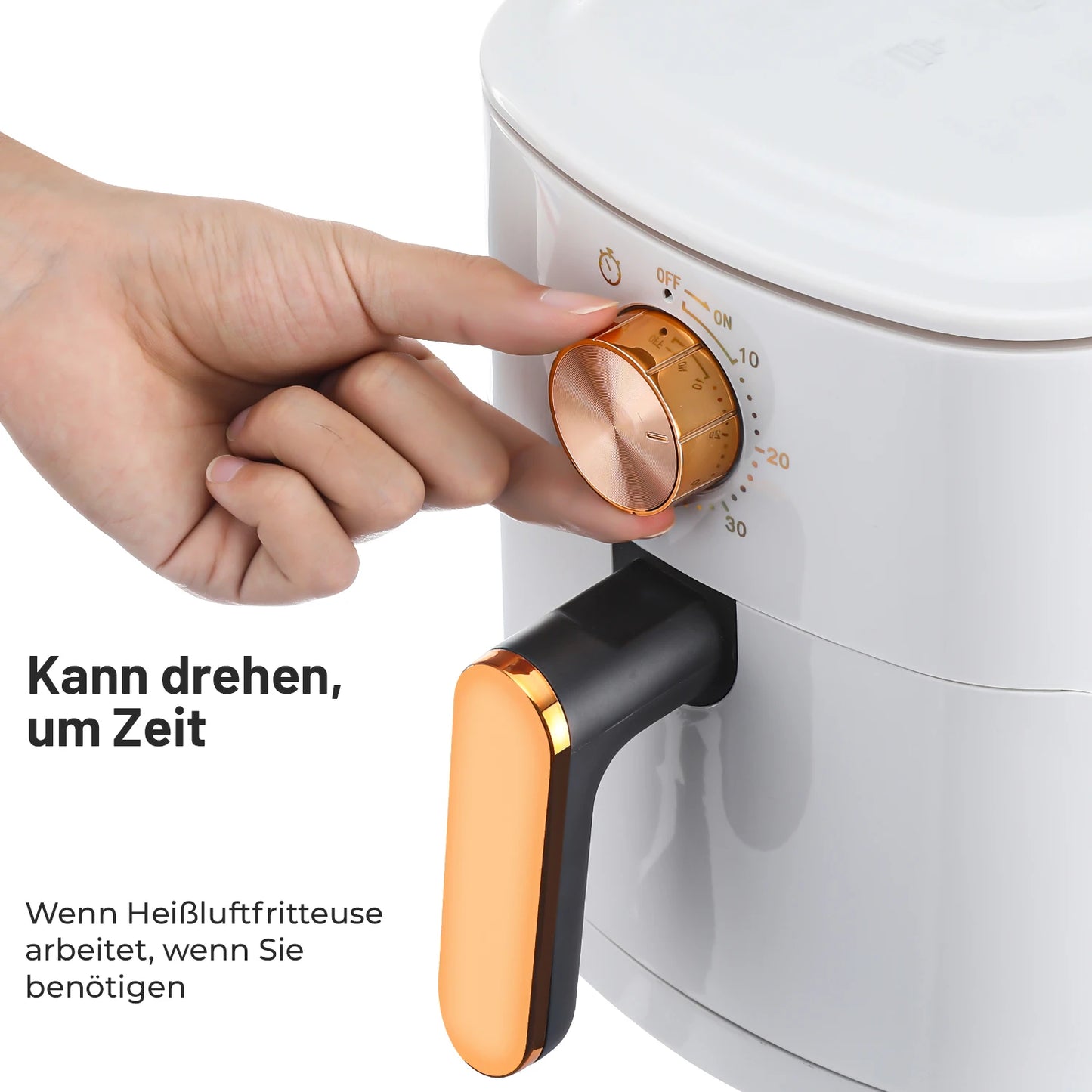Manual Air Fryer Oven with Rapid Air Circulation and 60 Min Timer, 4.5 Litre, White