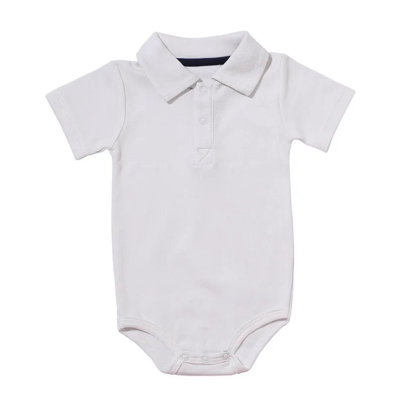 Sommer-Baby-Jungen-Mädchen-Romper Turn-down-Kragen-Neugeborenes-Baumwoll-Kleidung-Jumpsuit-für-0-2Y-Toddlers-Bebe-Outfits