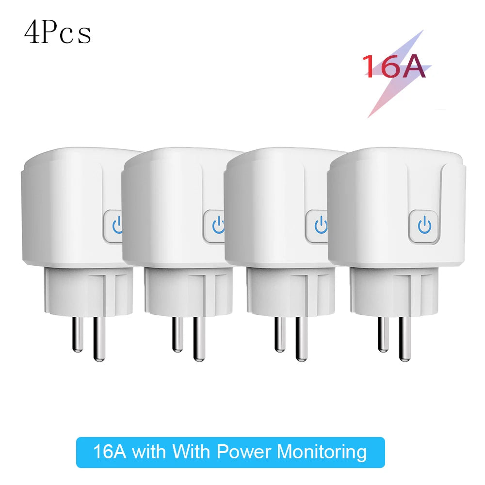 Tuya 16A/20A Smart Plug WiFi - 85–220V EU Steckdose, Kompakt Bauform