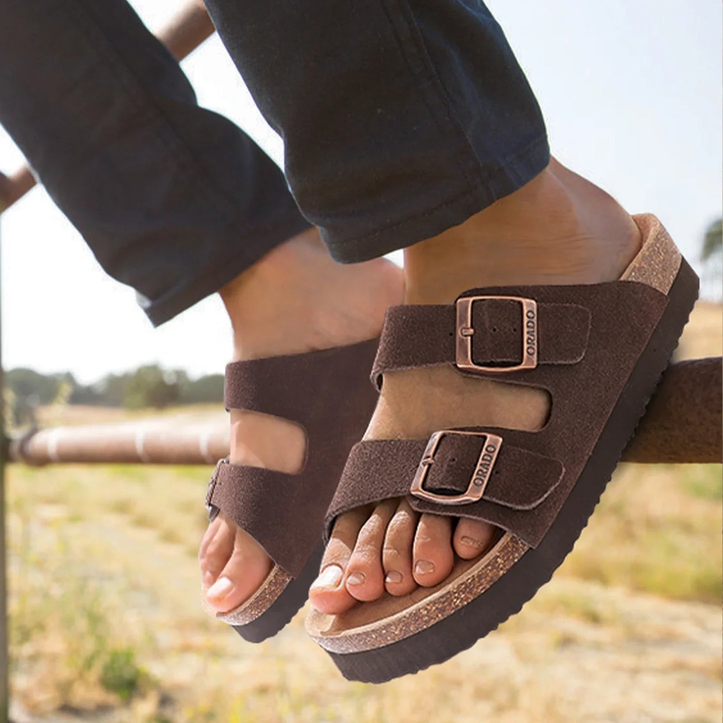 Orado kidmi sandals double buckle outdoor beach soft slipper