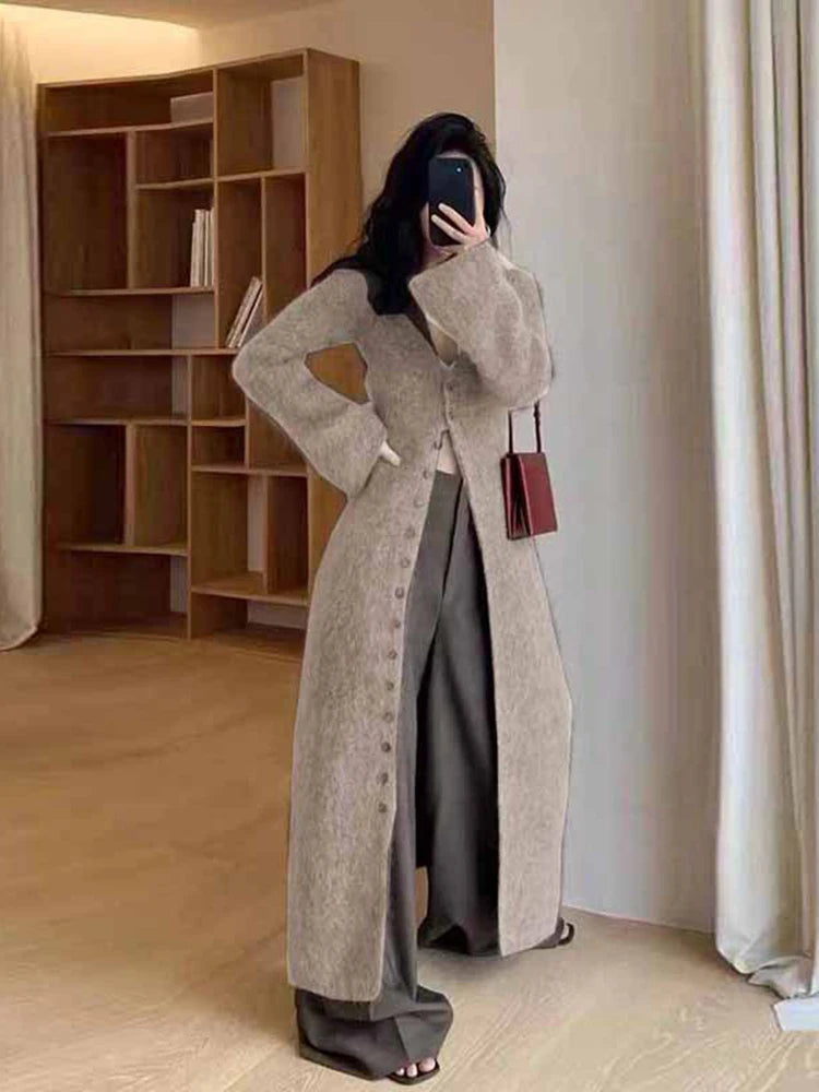 KBATCN V-Neck Lange Locker Cardigan - Länge 26 Zoll, Gewicht 120 bis 220 g pro Quadratmeter, Passform Regular