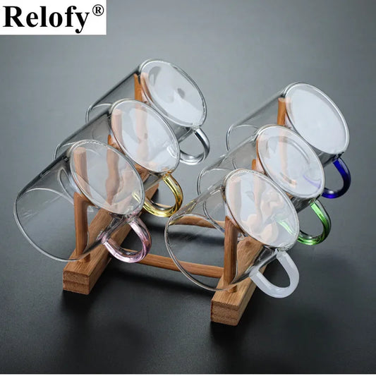 Relofy Glasbecher Set Eco 6er Mit Henkel - 200ml Klar