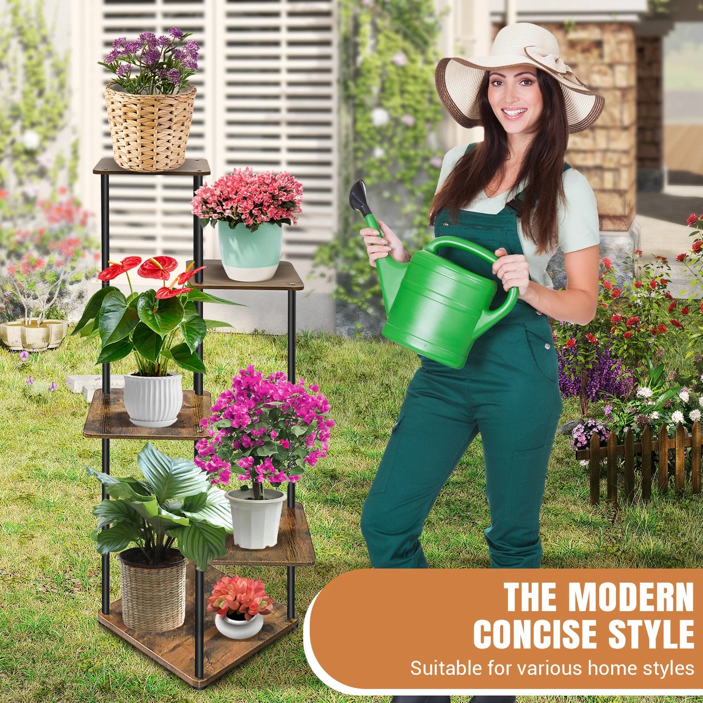 NatureLine Pflanzenständer 4 Bis 6-Stufig Metall Innen 80-132 cm