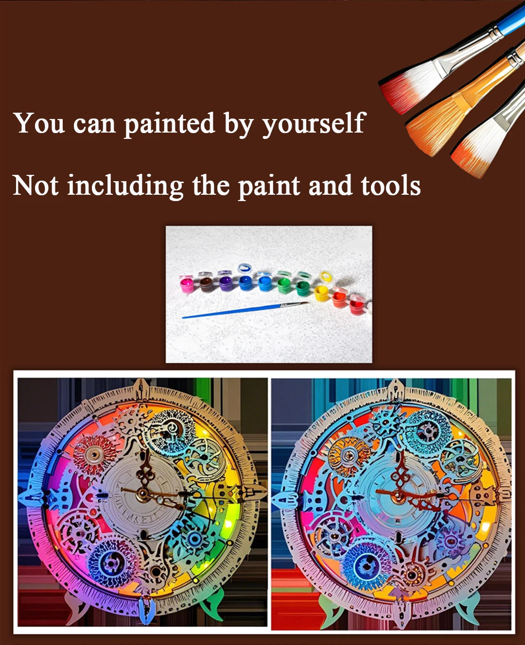 DIY-Uhr-Bausatz 2025: NEW Wooden Model Building - 3D Jigsaw Puzzles Lights Friends Birthday Gifts Collection