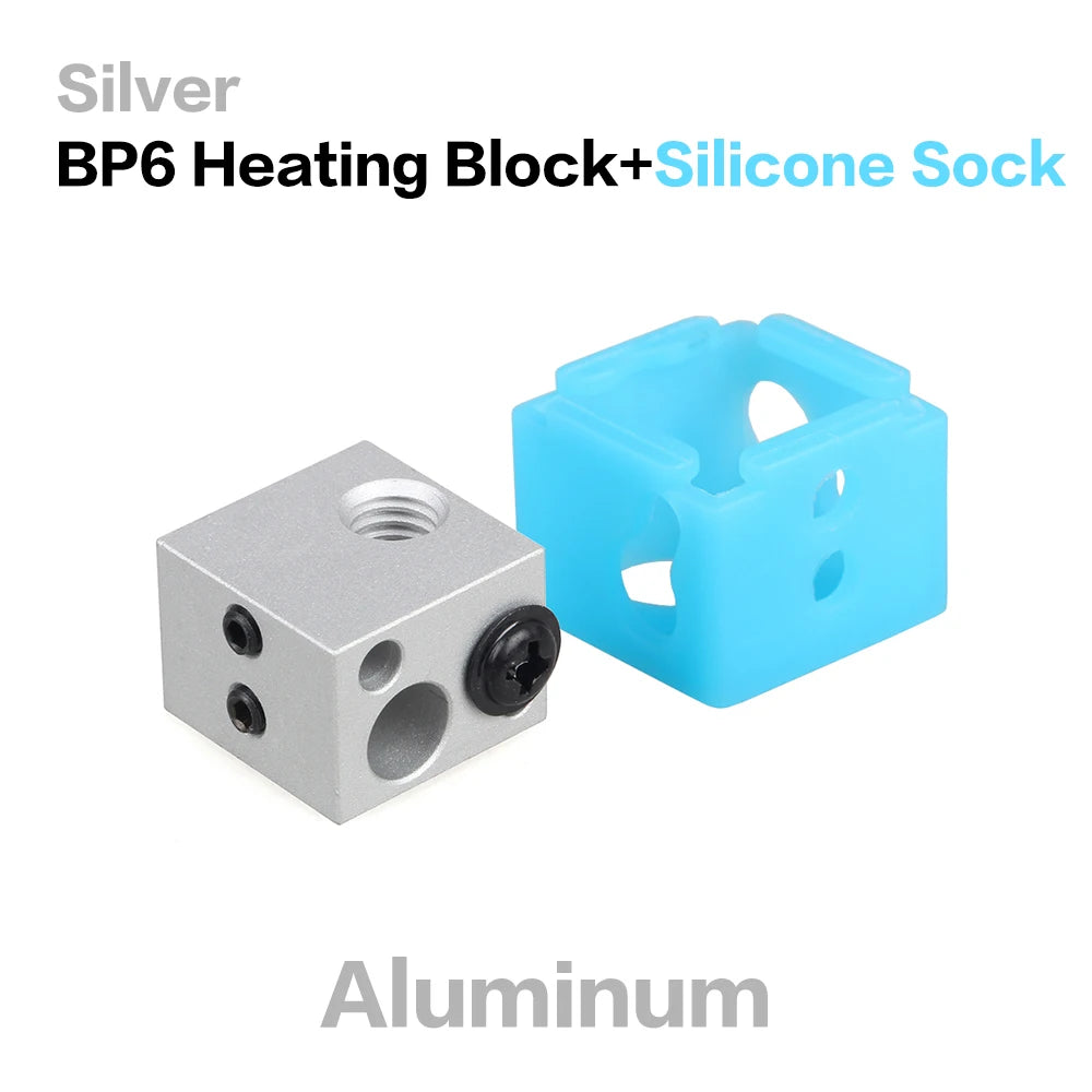 LERDGE Aluminium Heat Block For J-head Extruder HotEnd 3D Printers High Temp Silicone Socks Parts BP6 Heating Block Accessories