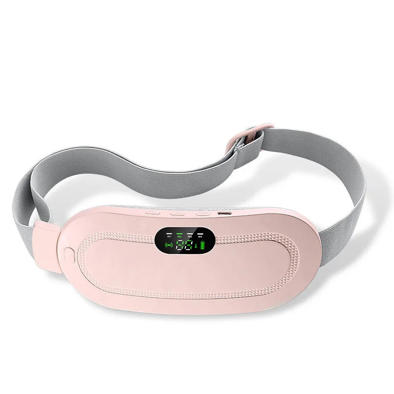Rechargeable Heating Waist Belt with Digital Display - Vibrating Massager for Period Pain Relief & Women's Menstrual Care