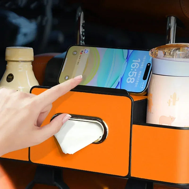 Multifunktion Auto Rücksitz Organizer Leder Innenraum Aufbewahrungstasche Auto Hängebox Für Verstauen Ordentlich Mit Handy Tissue Becherhalter