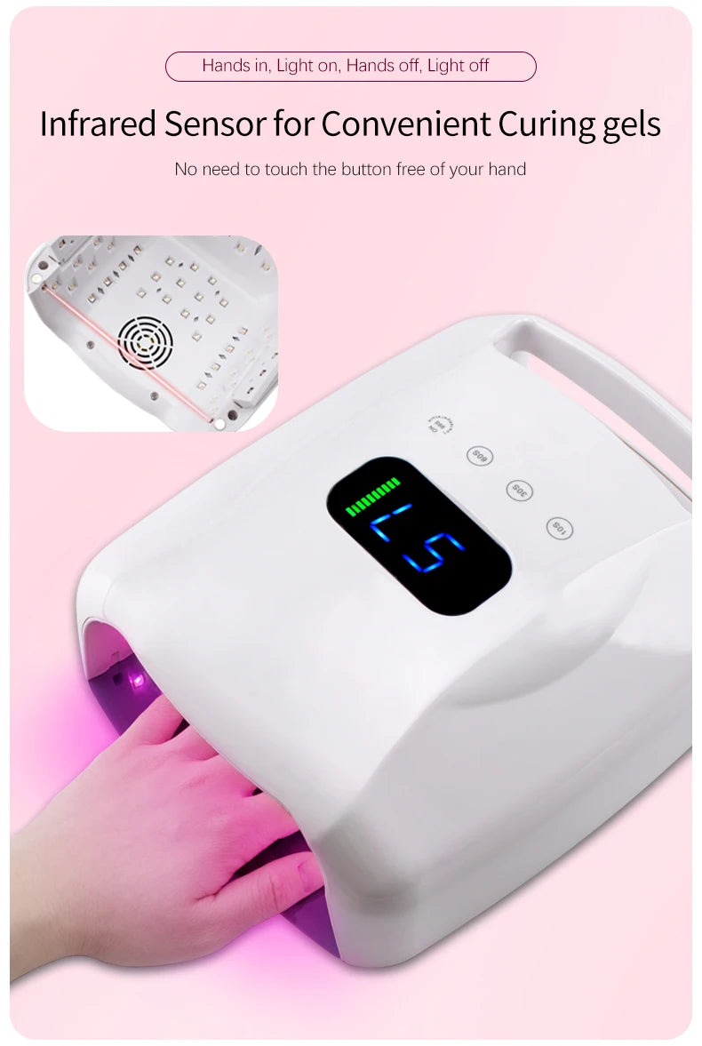 COOLNAIL UV Kabellose Lampe - 96W 52 LEDs Gel Kompakt