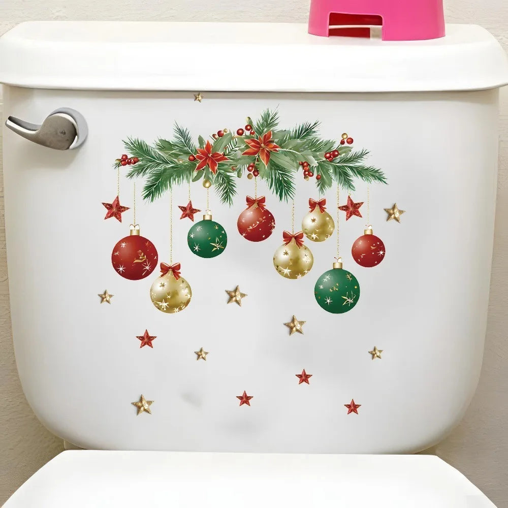 Christmas Toilet Sticker Merry Christmas Decoration Santa Claus Bathroom Sticker Home Toilet Decoration 2026 New Year Gift Fun