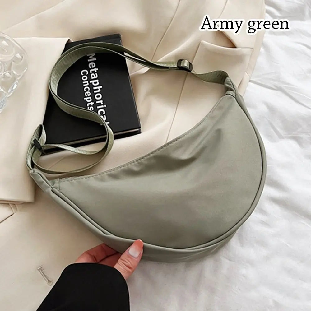 Nylon Crossbody Bag For Women Fashion Portable Casual Hobos Sport Chest Pouch Underarm Bags Students Dumpling Shape Shoulder Bag