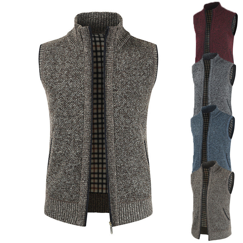 King Billion KB Warme Ärmellose Strickweste Rollkragen - Reißverschluss, Größe XL, Material Strick