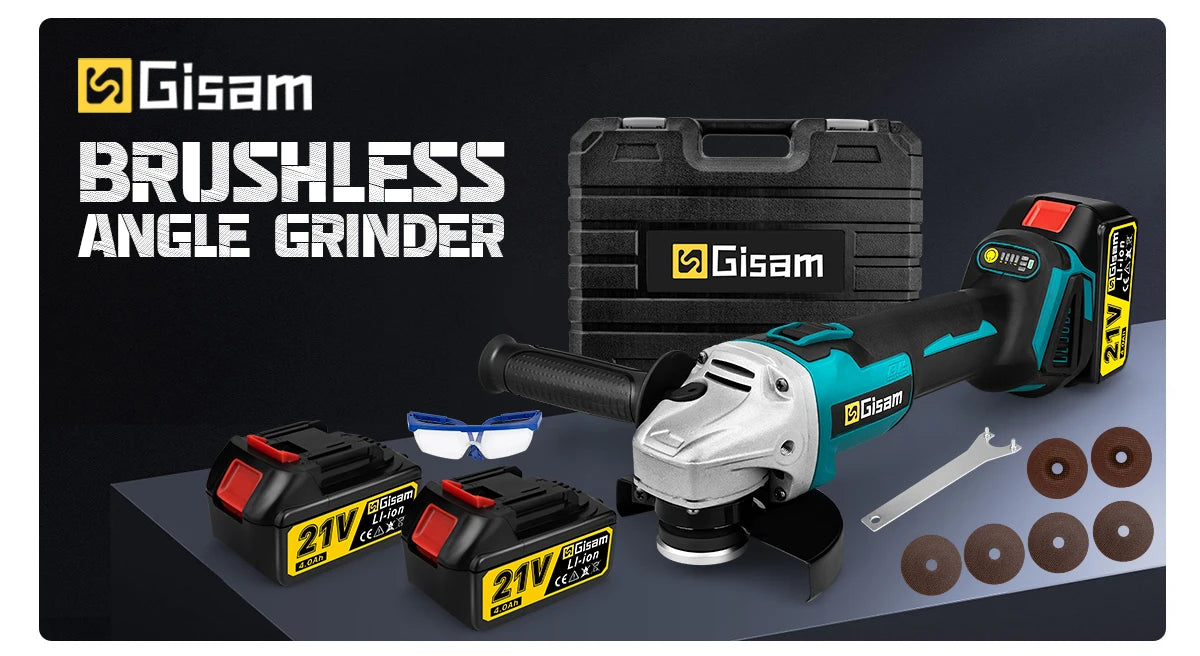 Winkelschleifer 2025: Gisam 125mm 4-Gang Brushless - Cordless Grinding Polishing Makita 18V Power Tools Collection