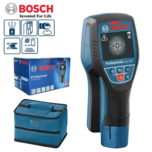 BOSCH D-TECT 120 Metalldetektor 2025 - Professional Digital Wandscanner - Balkenfinder Kabel Wasserrohr Holz Metall
