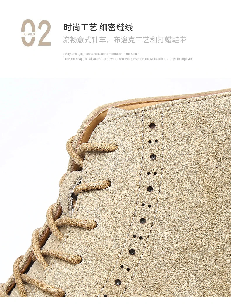 YEISNDOOCN N Vintage Echtes Leder Stiefel - Knöchelhoher Schaft Schnürverschluss Obermaterial Leder