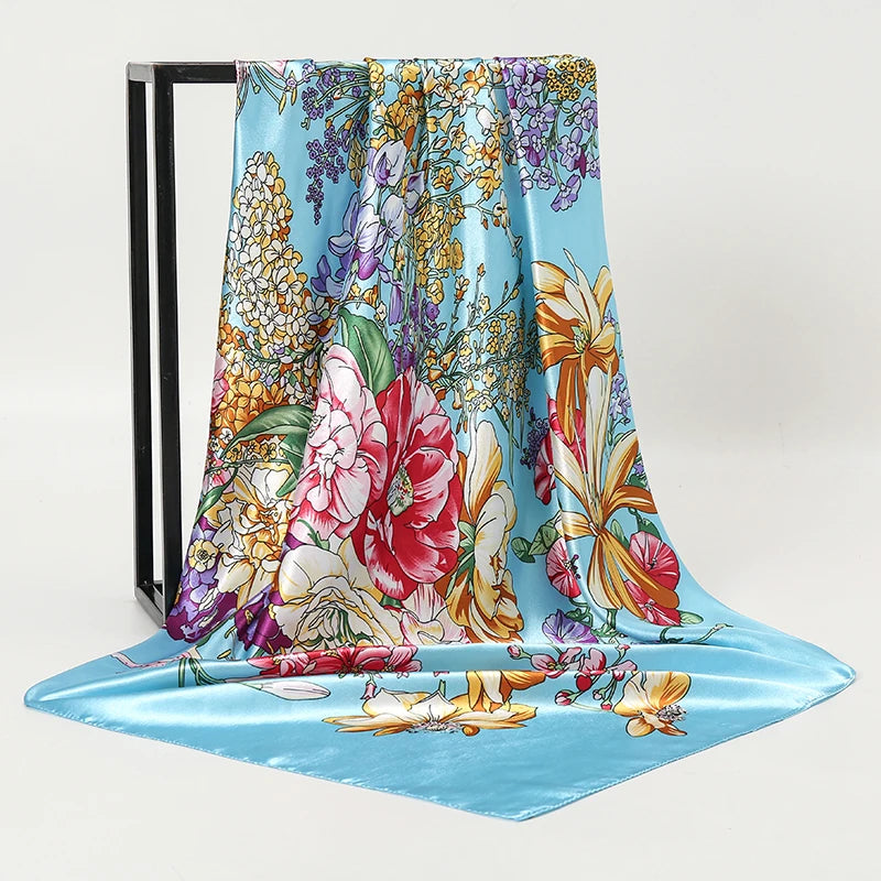 SENAIFE Satin-Schal Elegant - 90x90cm Polyester Leicht