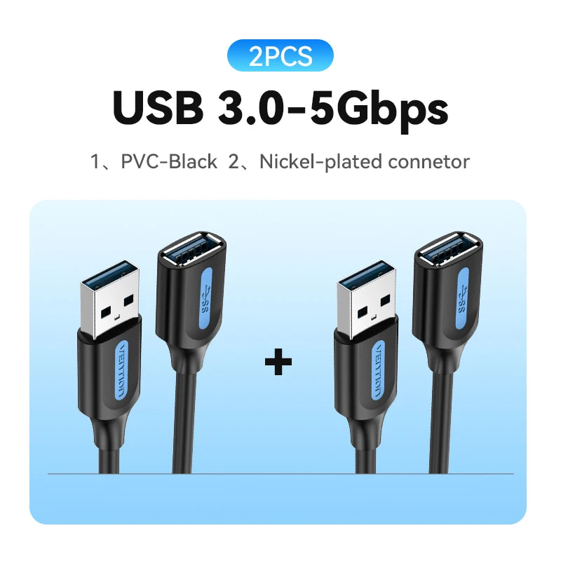 Vention USB zu USB Kabel USB 3.0 2.0 Stecker zu Buchse Verlängerungskabel USB 3.0 Datenkabel für Smart TV PC SSD USB 2.0 Kabel Verlängerung