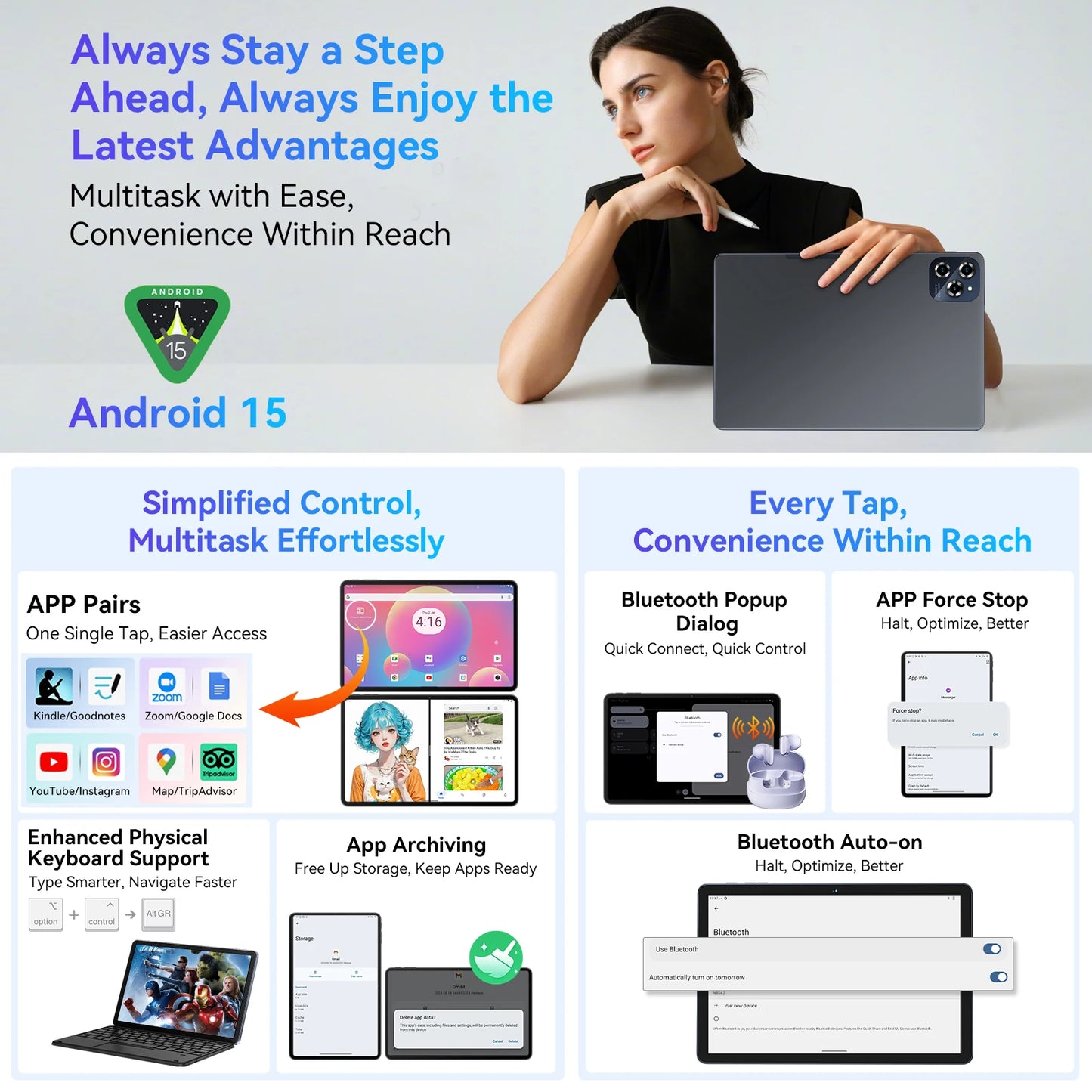 TABWEE W90 Android 15 Tablet - Octa Core 24 GB RAM 11 Zoll