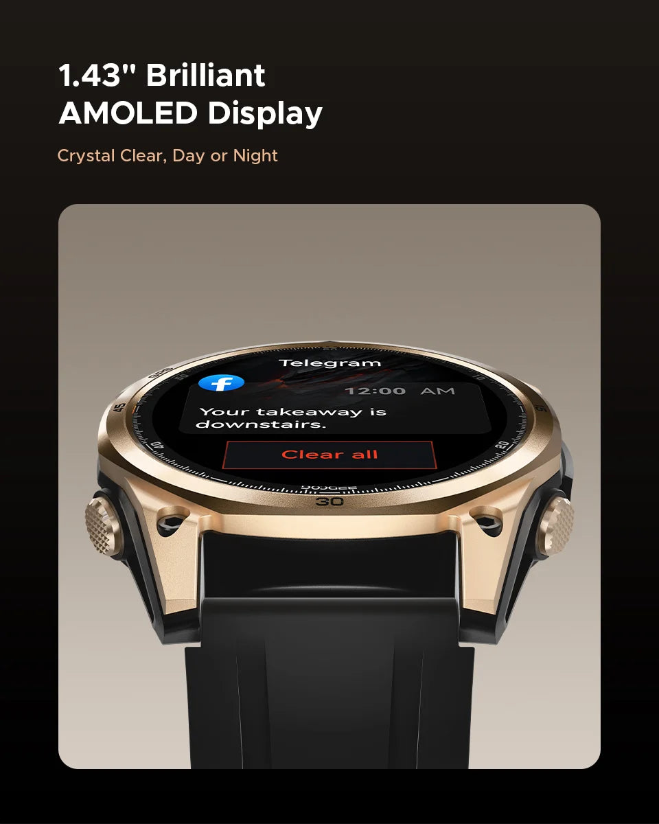 DOOGEE Anywise W1 AMOLED - Akkulaufzeit 18 Tage, Bluetooth 5.3, 1,43 Zoll