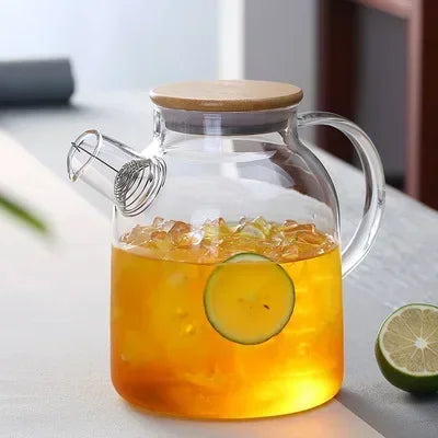 Borosil Teekanne Hitzebeständig - 1,8L Glas Transparent18cm