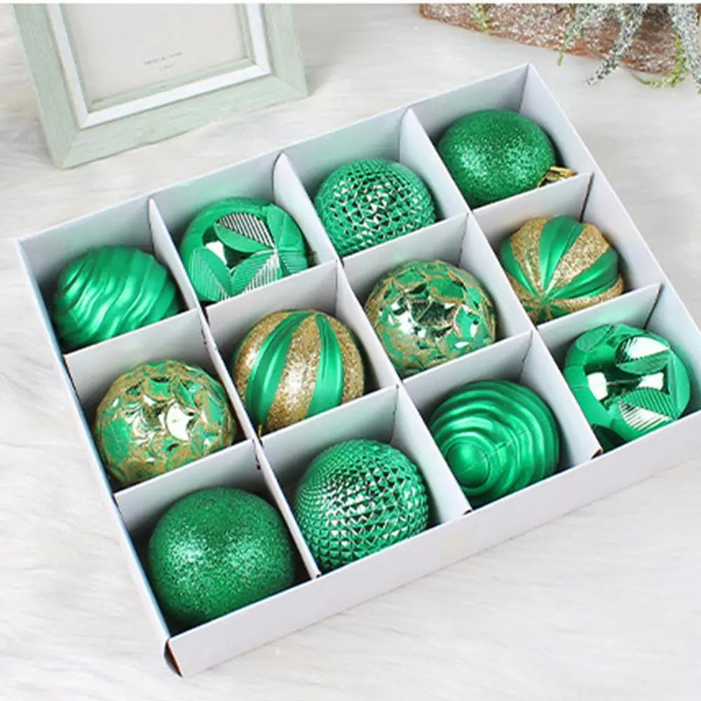 Choice Weihnachtskugeln Glitzer - 12er Set Durchmesser 6 cm Kunststoff