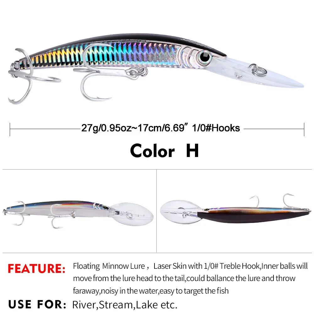KNCONAN Minnow Köder Tieftaucher - 17cm 27g Kunstköder
