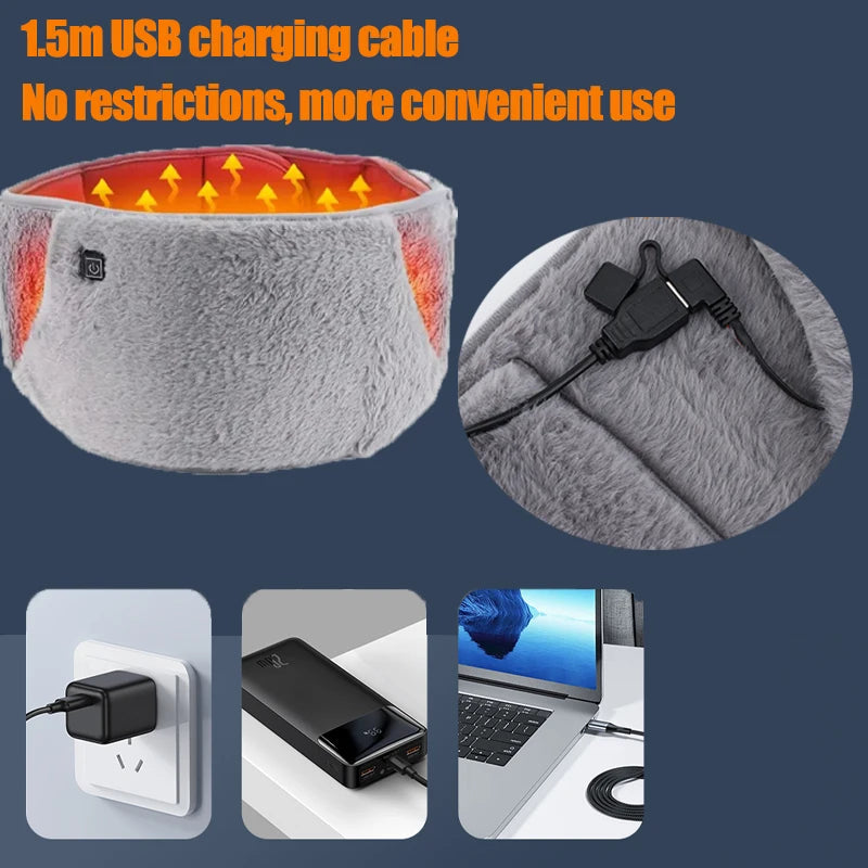 Electric Heating Abdomen Belt Menstrual Warm Palace Charging Warmer Cold Protection Adjustable Waist Treatment Protective Gear