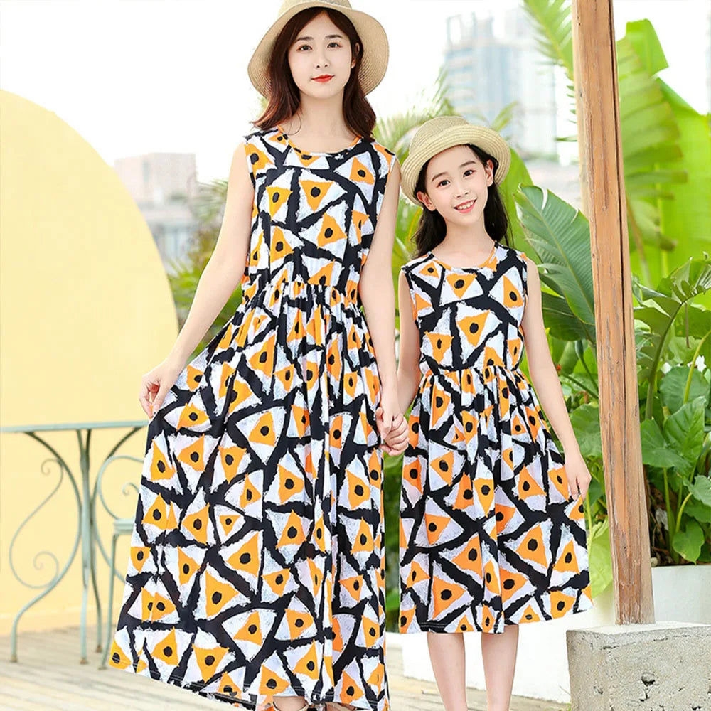 Spring Family Matching Outfits Mother Daughter Dress Women Girl Casual Autumn Costume Mom Baby Kids Rompers Parent-child Clothes