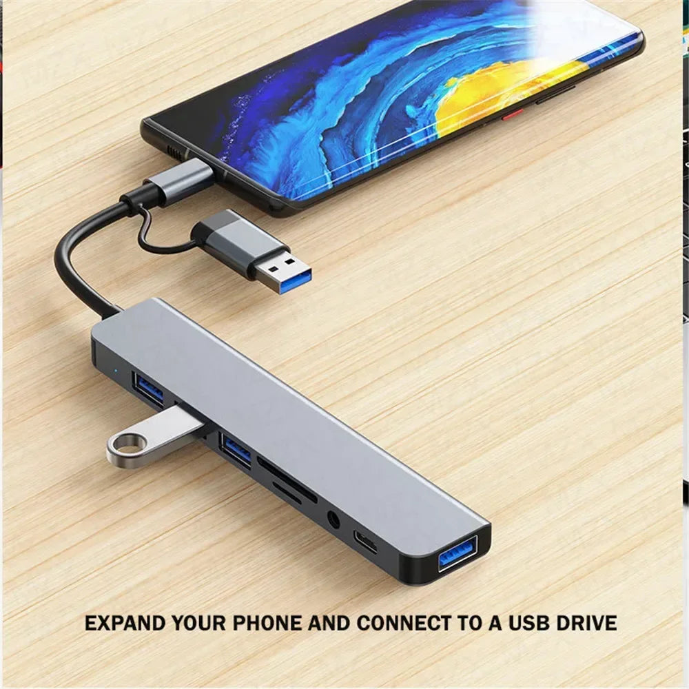FEIWIMI USB C Hub Docking - 8 Ports 5Gbps USB 3.0 OTG