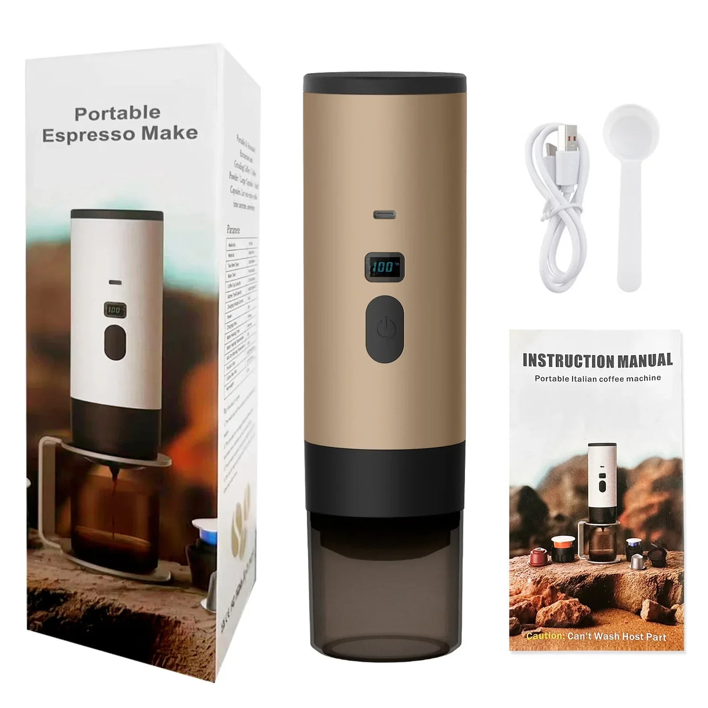 Kaffeemaschine 2025: INSIS FEMME Portable Electric Coffee Maker 3-in-1 - Capsule Coffee Grinder Travel Cordless Heating Car Home Camping Collection
