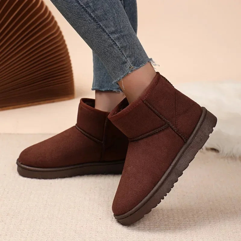 Cizme QRLQHY cu căptușeală groasă din fleece, iarnă - mărime EU 36-41, până la genunchi, toc plat